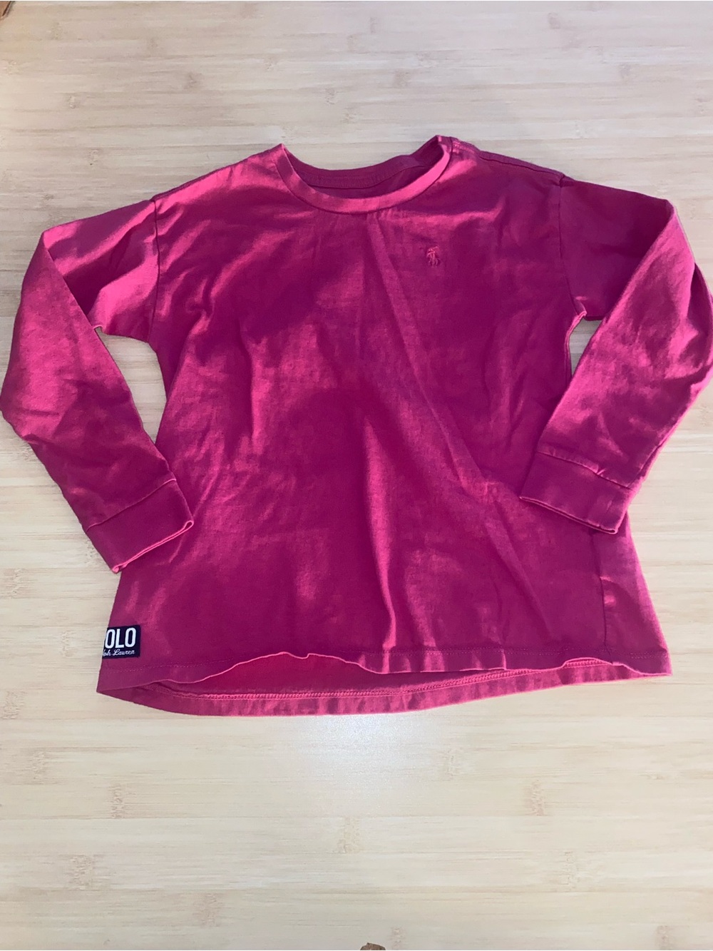 Polo Ralph Lauren Girls Long Sleeve Shirt Pink Size 6x Extra Spellout Graphic